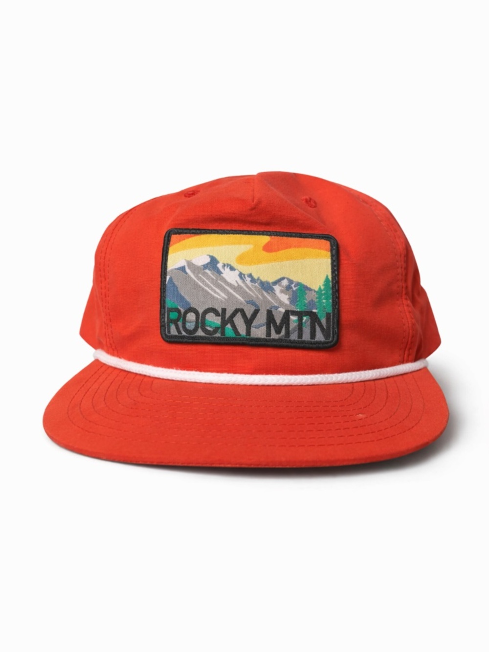 Park Hats Rocky Mountain‎ Patch Snapback Hat Orange Rope Trucker OS